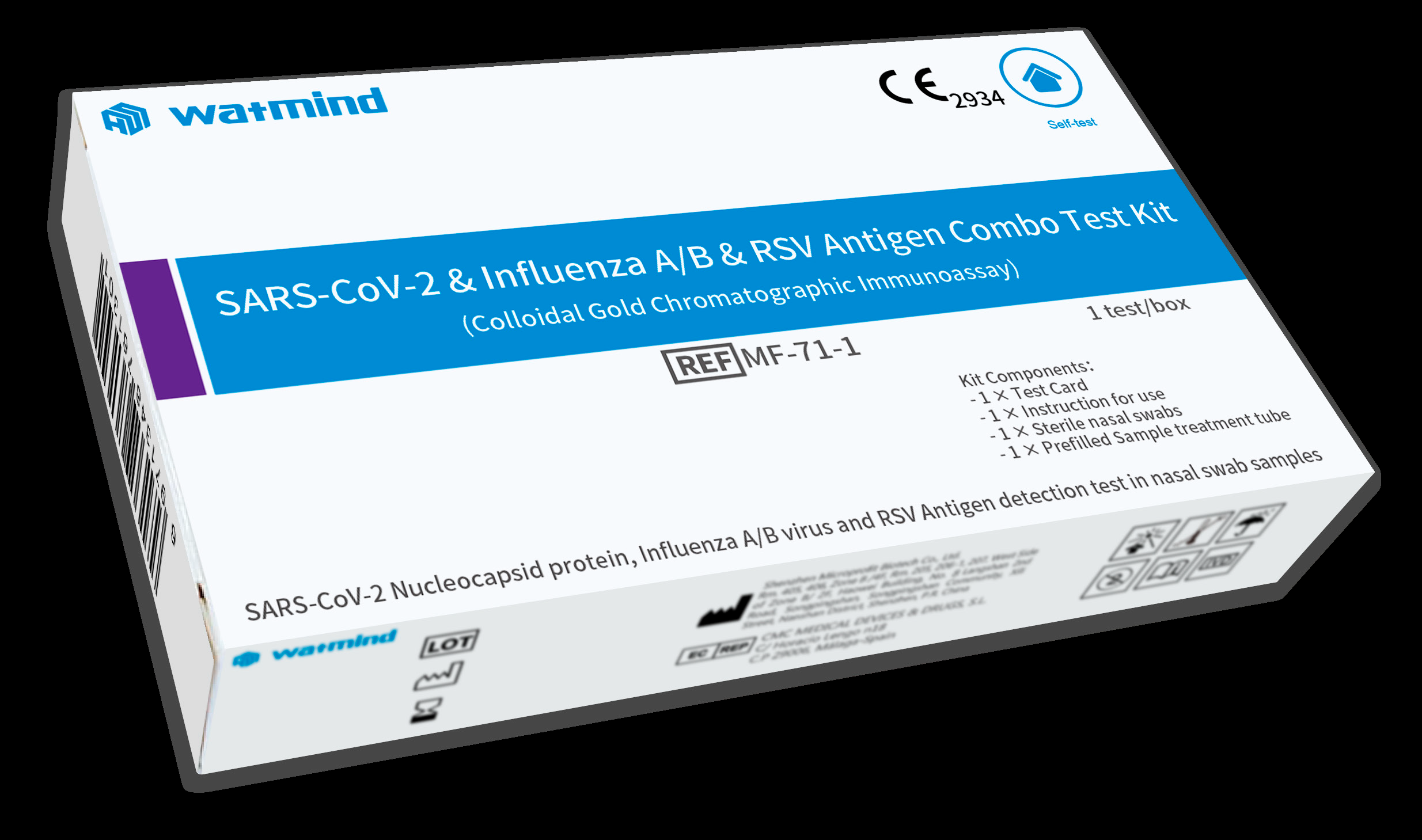 SARS-CoV-2 & Influenza A/B & RSV-Antigen-Kombi-Test (1er Packung) 